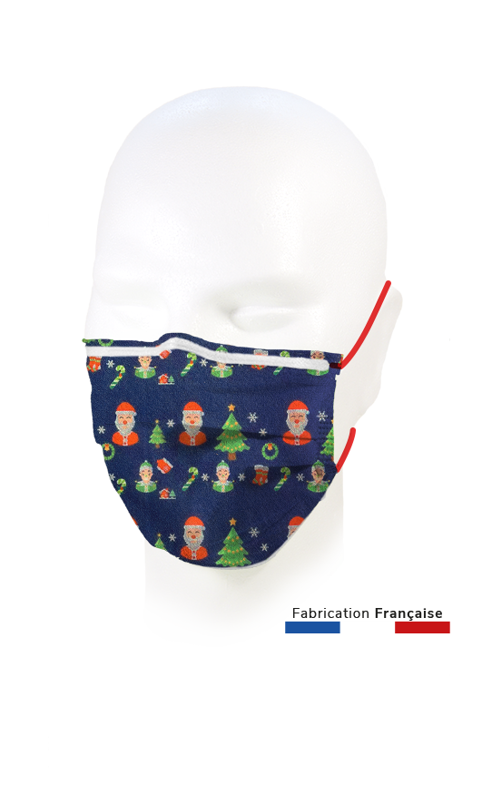 Masque Noël Bleu adulte