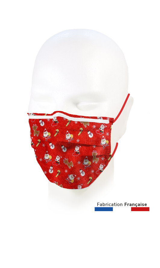 Masque Noël Rouge Candy enfant