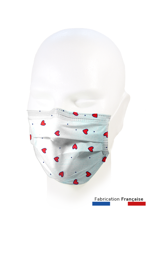 Masque Enfant Cat1 Coeur Blanc MPtec