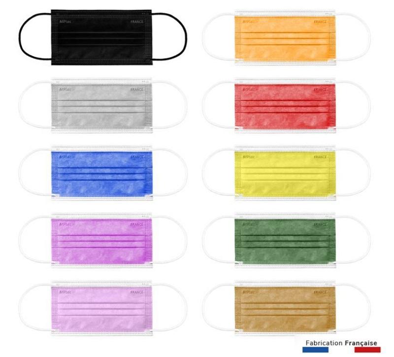 Boîte de 50 masques multi-couleurs de protection Mptec