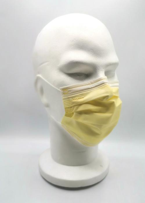 masque jaune pale adulte catégorie 1 anti-Covid sans allergène