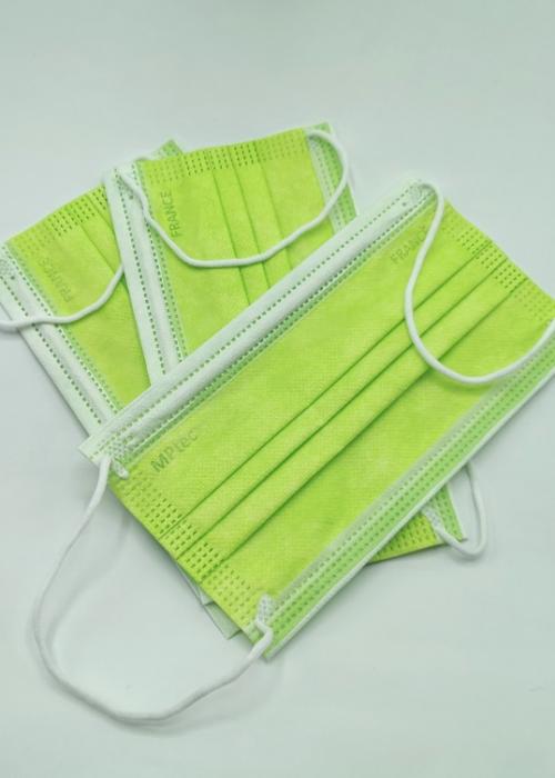 masque vert fluo pour adultes catégorie 1 Mptec sans allergène